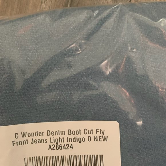 NWT C. WONDER DENIM BOOT CUT FLY FRONT JEANS 0 - Picture 10 of 11